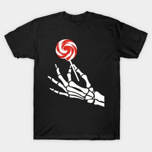 Skeleton Hand Holding Lollipop T-Shirt